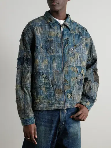 KAPITAL Boro Distressed Patchwork Denim Jacket - Men | Thumbnail 3