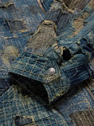 KAPITAL Boro Distressed Patchwork Denim Jacket - Men | Thumbnail 6