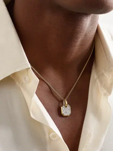 David Yurman Octagonal Amulet 18-Karat Gold Diamond Pendant - Men | Thumbnail 2 David Yurman Octagonal Amulet 18-Karat Gold Diamond Pendant - Men | Thumbnail 2