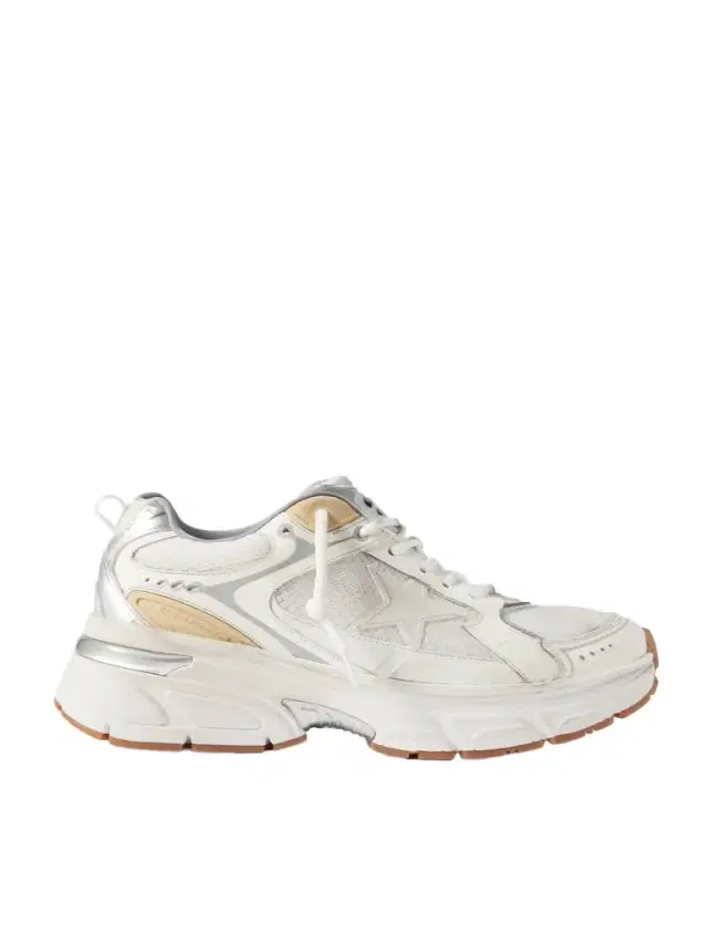 Lightstar Rubber-Trimmed Leather and Mesh Sneakers - Men