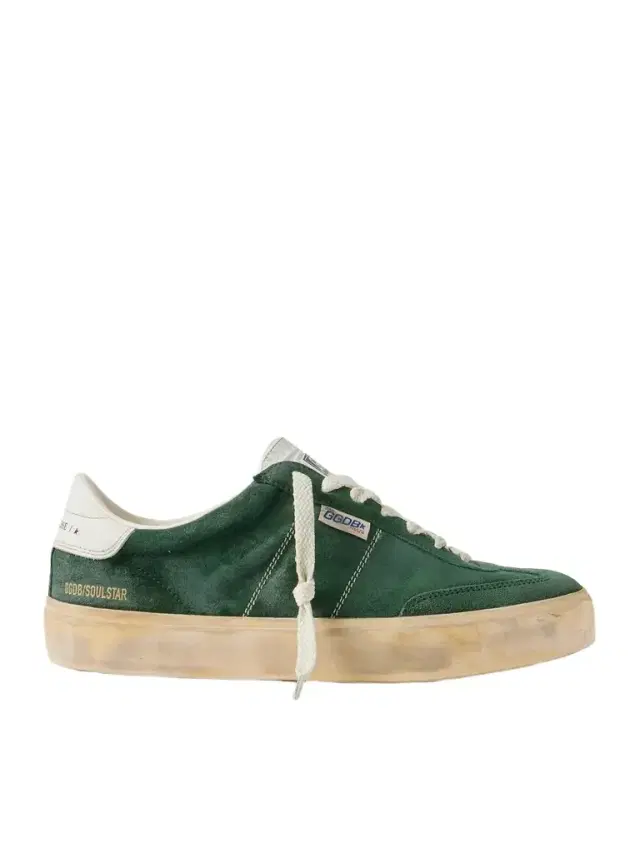 Soul-Star Distressed Leather-Trimmed Suede Sneakers - Men