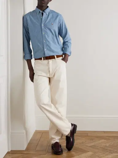Polo Ralph Lauren Button-Down Collar Cotton-Chambray Shirt - Men | Thumbnail 2 Polo Ralph Lauren Button-Down Collar Cotton-Chambray Shirt - Men | Thumbnail 2