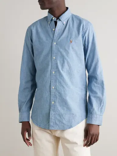 Polo Ralph Lauren Button-Down Collar Cotton-Chambray Shirt - Men | Thumbnail 3 Polo Ralph Lauren Button-Down Collar Cotton-Chambray Shirt - Men | Thumbnail 3