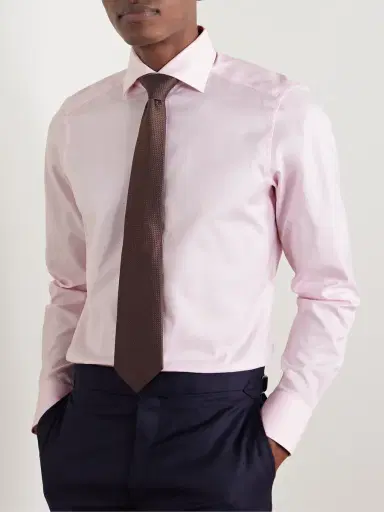 Zegna Cutaway-Collar Cotton-Piqué Shirt - Men | Thumbnail 2