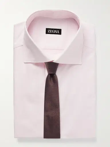 Zegna Cutaway-Collar Cotton-Piqué Shirt - Men | Thumbnail 5