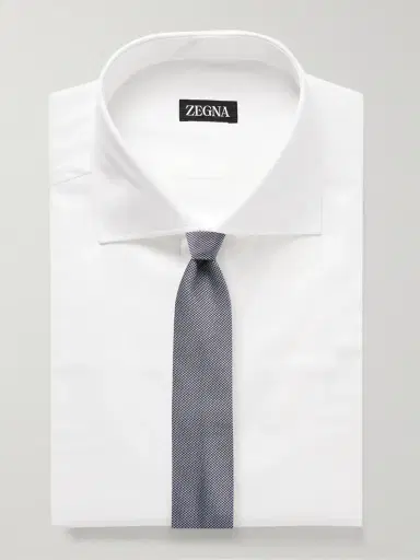 Zegna Cutaway-Collar Cotton-Twill Shirt - Men | Thumbnail 5