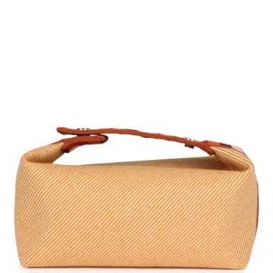 HERMÈS Hermes Bride A Brac Carre Case PM Fauve Merino Wool Palladium Hardware | Thumbnail 4 HERMÈS Hermes Bride A Brac Carre Case PM Fauve Merino Wool Palladium Hardware | Thumbnail 4