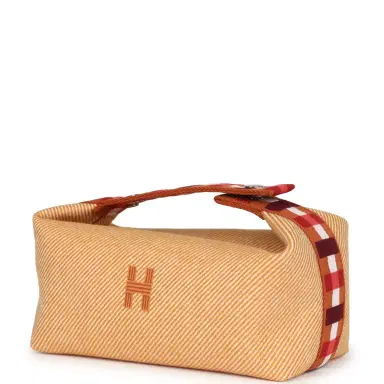 HERMÈS Hermes Bride A Brac Carre Case PM Fauve Merino Wool Palladium Hardware | Thumbnail 5 HERMÈS Hermes Bride A Brac Carre Case PM Fauve Merino Wool Palladium Hardware | Thumbnail 5