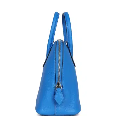 HERMÈS Hermes Mini 1923 Bolide Bleu France Evercolor Palladium Hardware | Thumbnail 3