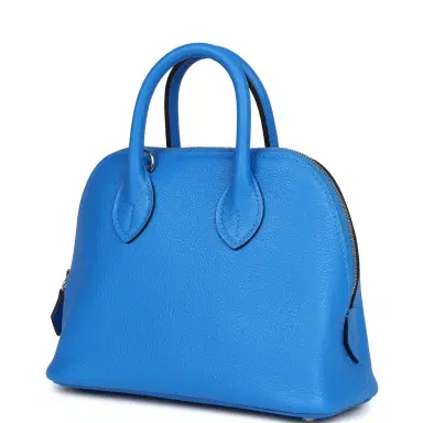 HERMÈS Hermes Mini 1923 Bolide Bleu France Evercolor Palladium Hardware | Thumbnail 5