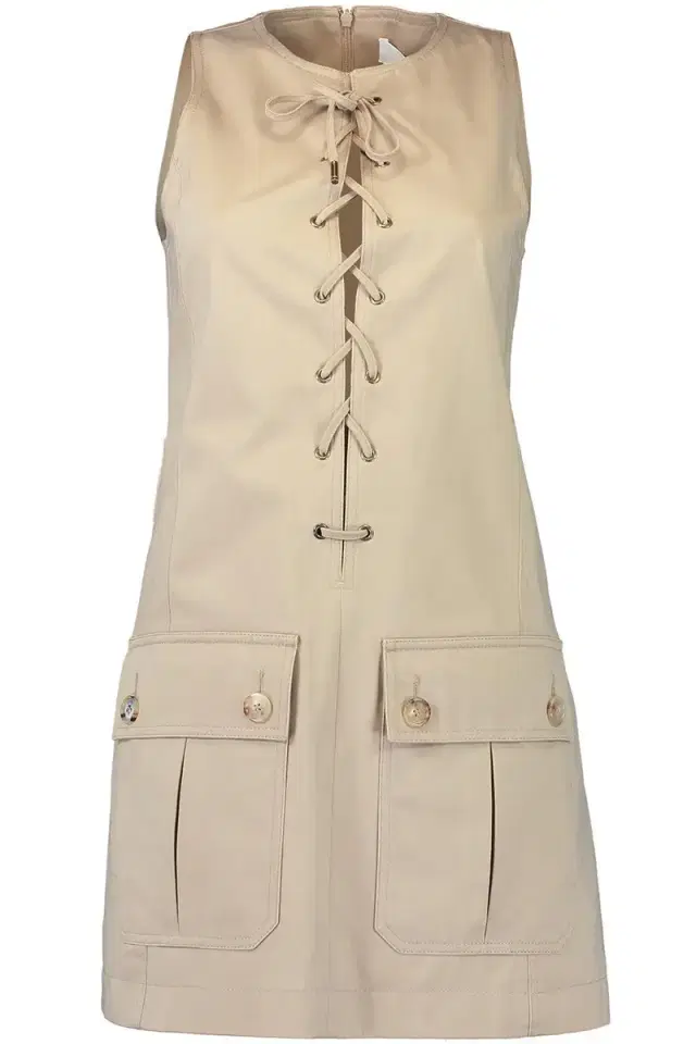 Lace-Up Pinafore Dress