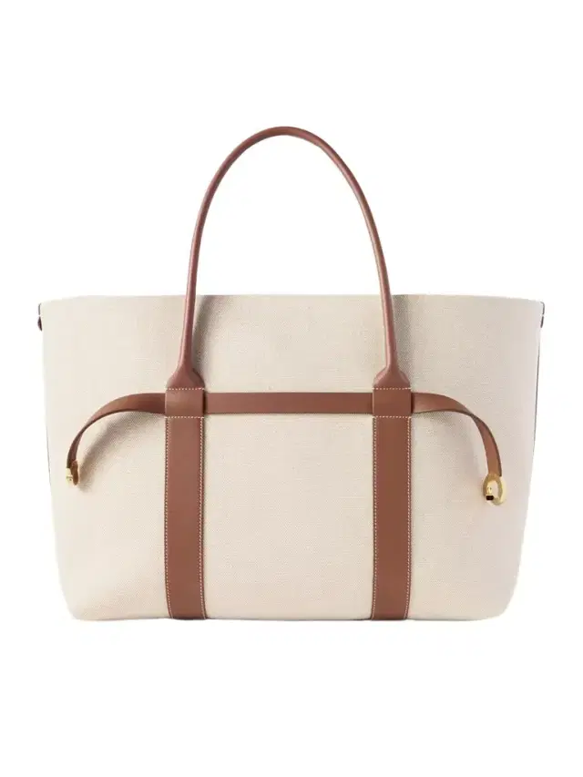 Loro Piana Ghiera Large Leather-trimmed Canvas Tote