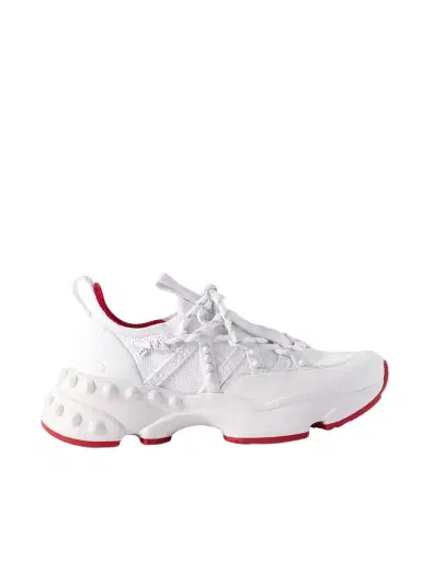 Christian Louboutin Trailrun Studded Mesh, Leather And Neoprene Sneakers | Thumbnail 1 Christian Louboutin Trailrun Studded Mesh, Leather And Neoprene Sneakers | Thumbnail 1