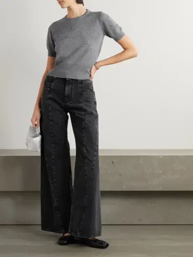 Maison Margiela Paneled High-rise Wide-leg Jeans | Thumbnail 2 Maison Margiela Paneled High-rise Wide-leg Jeans | Thumbnail 2