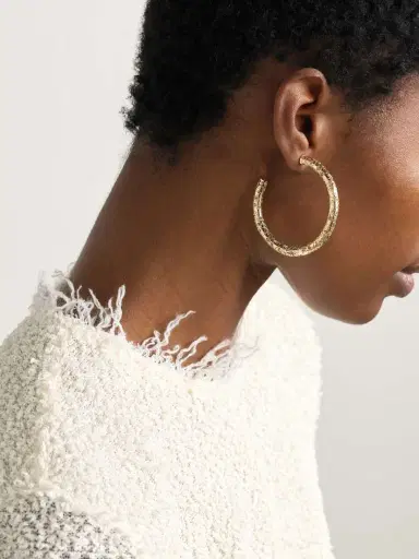 Sydney Evan Large Icon Wallpaper 14-karat Gold Hoop Earrings | Thumbnail 2 Sydney Evan Large Icon Wallpaper 14-karat Gold Hoop Earrings | Thumbnail 2