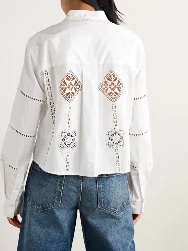 Isabel Marant Serena Crochet-trimmed Cotton-poplin Shirt | Thumbnail 4 Isabel Marant Serena Crochet-trimmed Cotton-poplin Shirt | Thumbnail 4