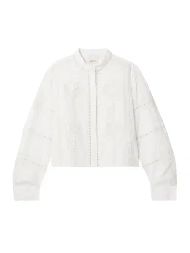 Isabel Marant Serena Crochet-trimmed Cotton-poplin Shirt | Thumbnail 1 Isabel Marant Serena Crochet-trimmed Cotton-poplin Shirt | Thumbnail 1