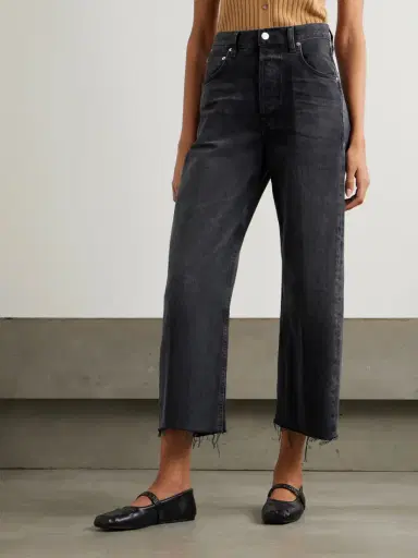 Citizens of Humanity Ayla Cropped Frayed High-rise Wide-leg Jeans | Thumbnail 3
