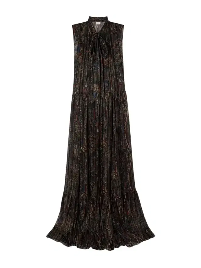 Pleated Tiered Paisley-print Metallic Silk-blend Georgette Maxi Dress