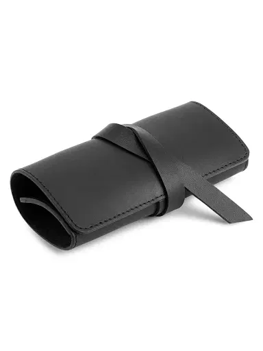 Royce New York Leather Tech Accessory Cord Roll Organizer - Tan | Thumbnail 3
