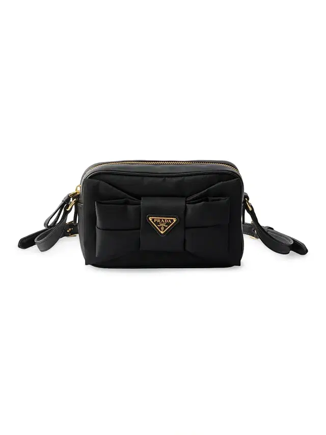 Women's Re-Nylon and Nappa Leather Mini Shoulder Bag - Black