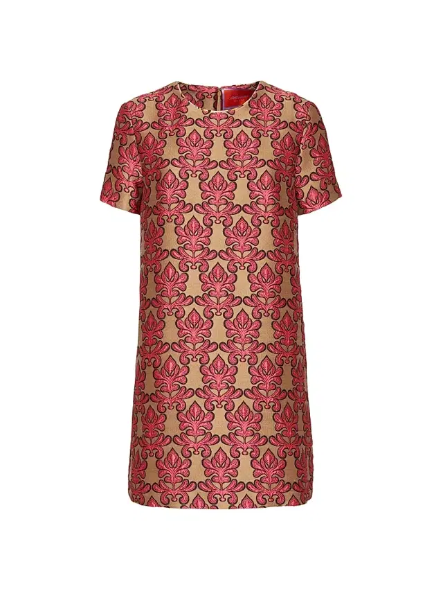 La DoubleJ Women's Mini Swing Dress - Herald Jacquard Fuchsia