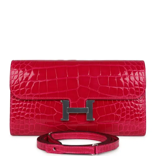 hermes Hermes Constance Wallet To Go Rose Mexico Shiny Alligator Palladium Hardware