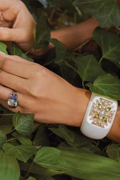 VERDURA Aquamarine Iolite Three Stone Ring | Thumbnail 2