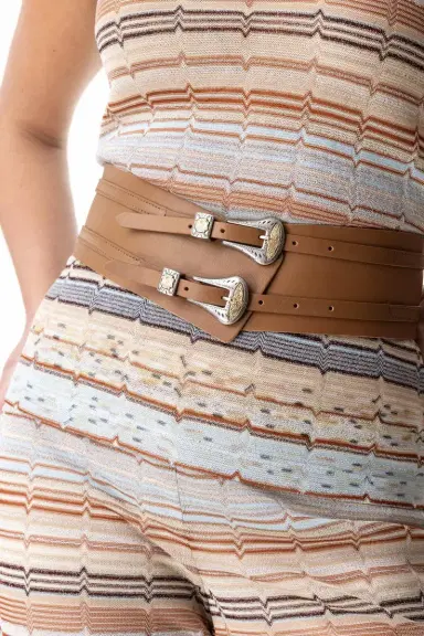 STREETS AHEAD Double Buckle Wide Belt | Thumbnail 2
