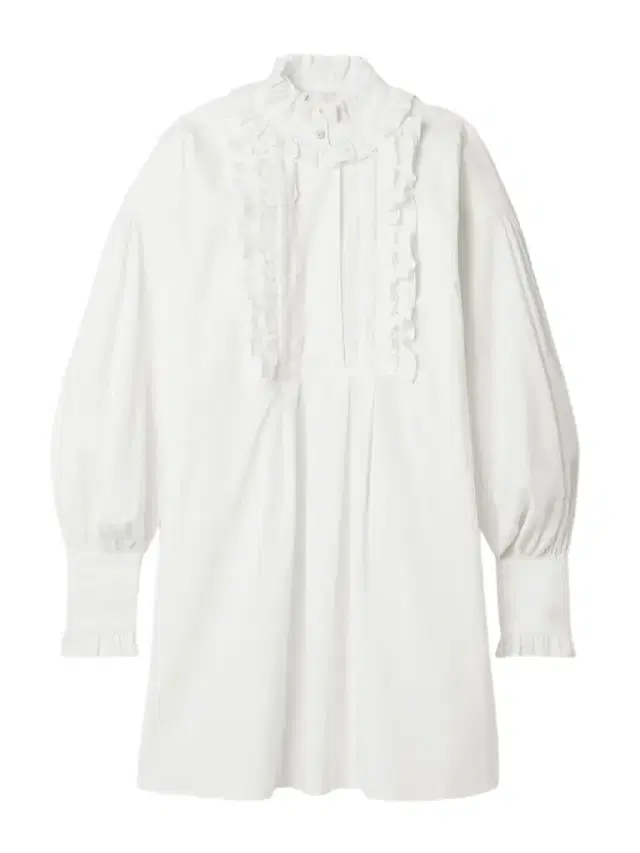 Lace-trimmed Ruffled Cotton, Linen And Silk-blend Mini Shirt Dress