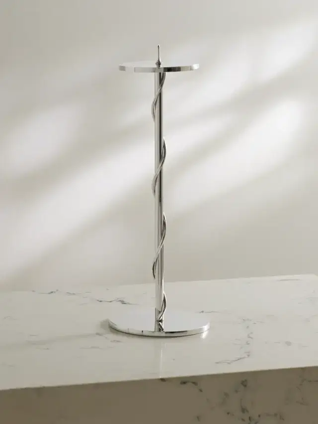 Fourth Street Spiral Silver-tone Metal Candleholder