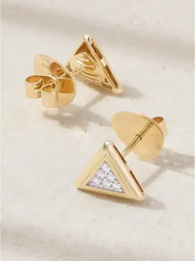 Marina B Triangolini 18-karat Yellow And White Gold Diamond Earrings | Thumbnail 3 Marina B Triangolini 18-karat Yellow And White Gold Diamond Earrings | Thumbnail 3
