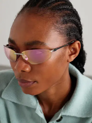 Miu Miu Eyewear Rimless D-frame Silver-tone Sunglasses | Thumbnail 2
