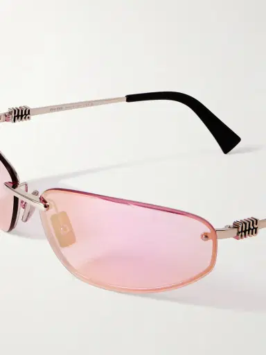 Miu Miu Eyewear Rimless D-frame Silver-tone Sunglasses | Thumbnail 4
