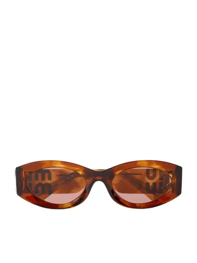 Miu Miu Eyewear Glimpse Oval-frame Tortoiseshell Acetate Sunglasses
