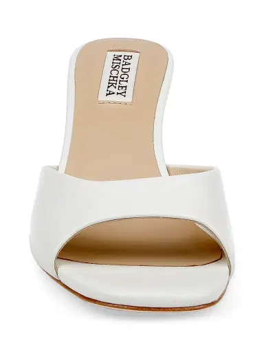 BADGLEY MISCHKA Women's Draya Leather Sandals - White - Size 11 | Thumbnail 4