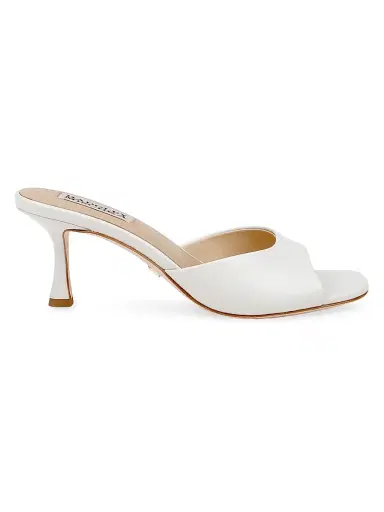 BADGLEY MISCHKA Women's Draya Leather Sandals - White - Size 11 | Thumbnail 1