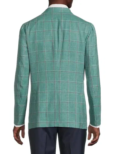 Isaia Men's Wool-Silk Plaid Jacket | Thumbnail 5 Isaia Men's Wool-Silk Plaid Jacket | Thumbnail 5