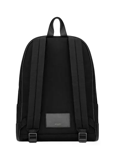 Saint Laurent Men's City Backpack in Nylon Canvas and Leather | Thumbnail 4 Saint Laurent Men's City Backpack in Nylon Canvas and Leather | Thumbnail 4