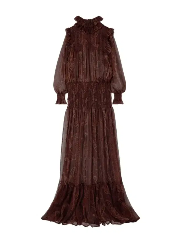 Shirred Paisley-print Silk-chiffon Maxi Dress