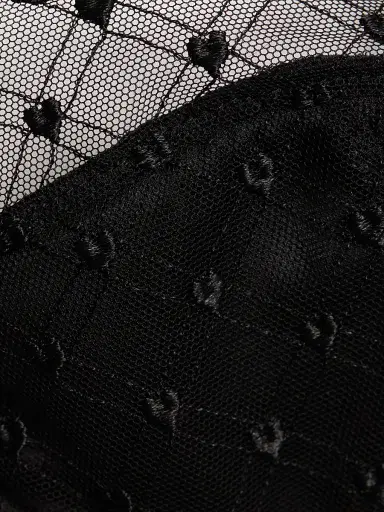 Fleur du Mal Women's Love Lock Embroidery Half-Lined Bra - Black | Thumbnail 6 Fleur du Mal Women's Love Lock Embroidery Half-Lined Bra - Black | Thumbnail 6