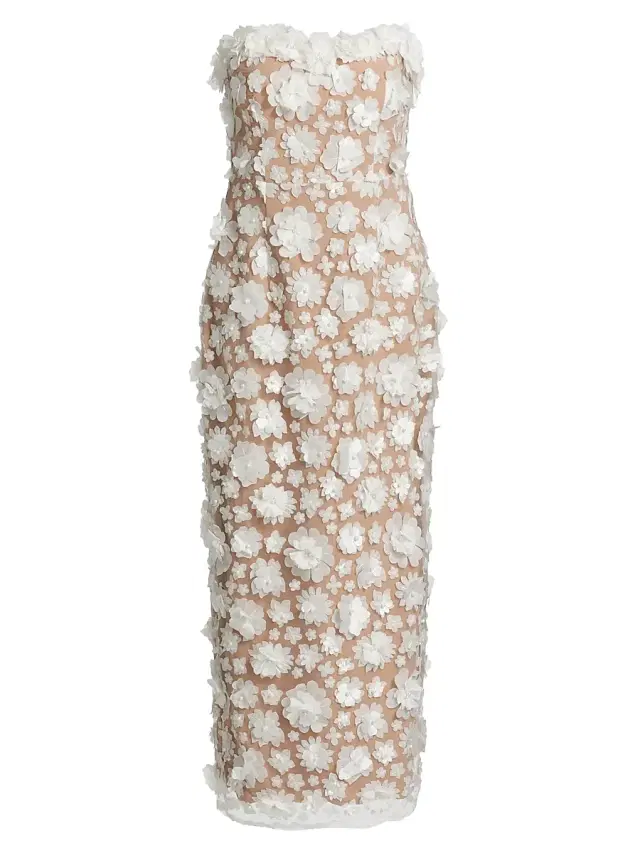 Women's Bluebell Floral Appliqué Midi-Dress -
