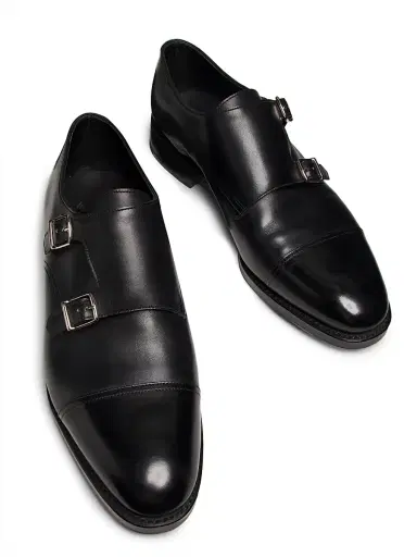 John Lobb Men's William Double-Buckle Monk Shoes - Black | Thumbnail 3