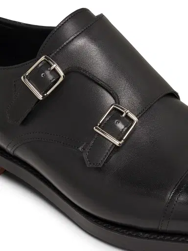 John Lobb Men's William Double-Buckle Monk Shoes - Black | Thumbnail 4