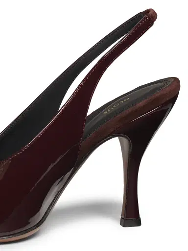NEOUS Women's Hamal 85MM Patent Leather Peep-Toe Slingback Pumps - Dark Chocolate - Size 9 | Thumbnail 5