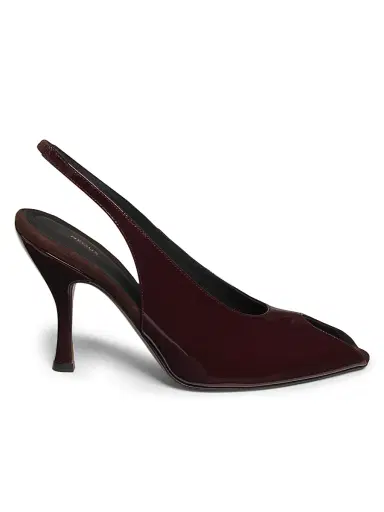 NEOUS Women's Hamal 85MM Patent Leather Peep-Toe Slingback Pumps - Dark Chocolate - Size 9 | Thumbnail 1