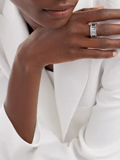 BVLGARI Women's B. zero1 18K White Gold & 0.43 TCW Diamond 3-Band Ring - White Gold | Thumbnail 2 BVLGARI Women's B. zero1 18K White Gold & 0.43 TCW Diamond 3-Band Ring - White Gold | Thumbnail 2