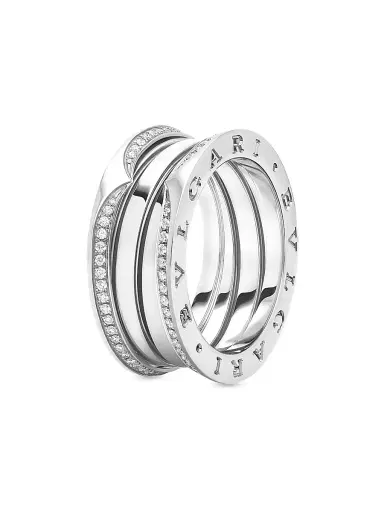 BVLGARI Women's B. zero1 18K White Gold & 0.43 TCW Diamond 3-Band Ring - White Gold | Thumbnail 1 BVLGARI Women's B. zero1 18K White Gold & 0.43 TCW Diamond 3-Band Ring - White Gold | Thumbnail 1