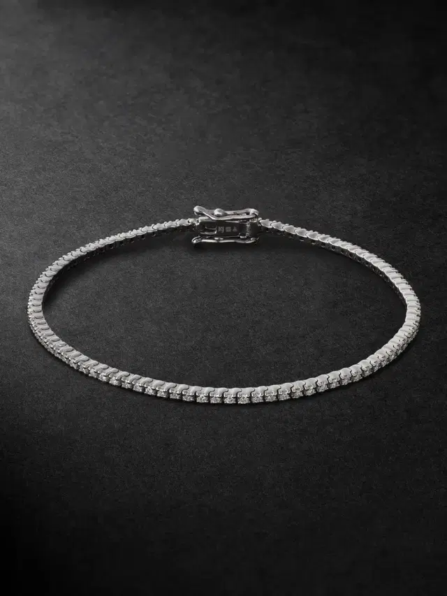 KOLOURS JEWELRY Spectra White Gold Diamond Tennis Bracelet - Men