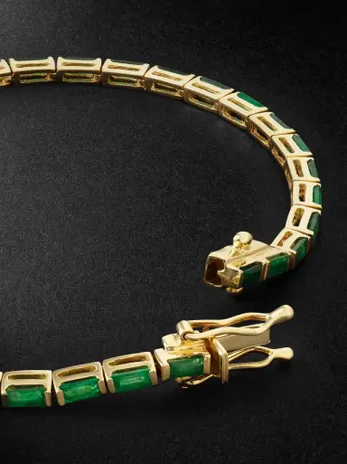 KOLOURS JEWELRY 14-Karat Gold Emerald Tennis Bracelet - Men | Thumbnail 3 KOLOURS JEWELRY 14-Karat Gold Emerald Tennis Bracelet - Men | Thumbnail 3